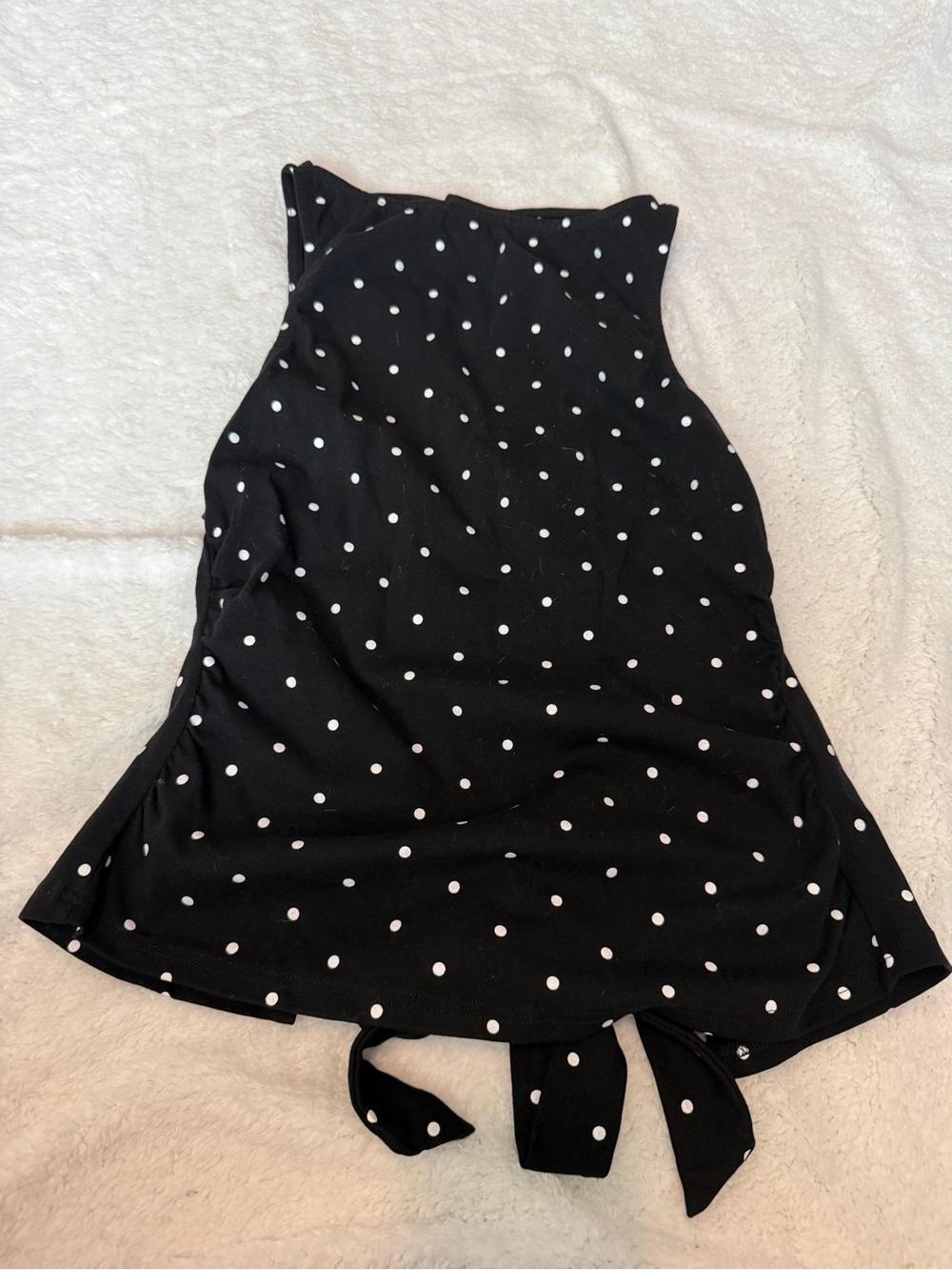 Cider Black & White Polka Dot Tie-Hem Tank
